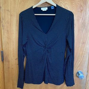 BLACK POLKA DOT TWIST MATERNITY TOP